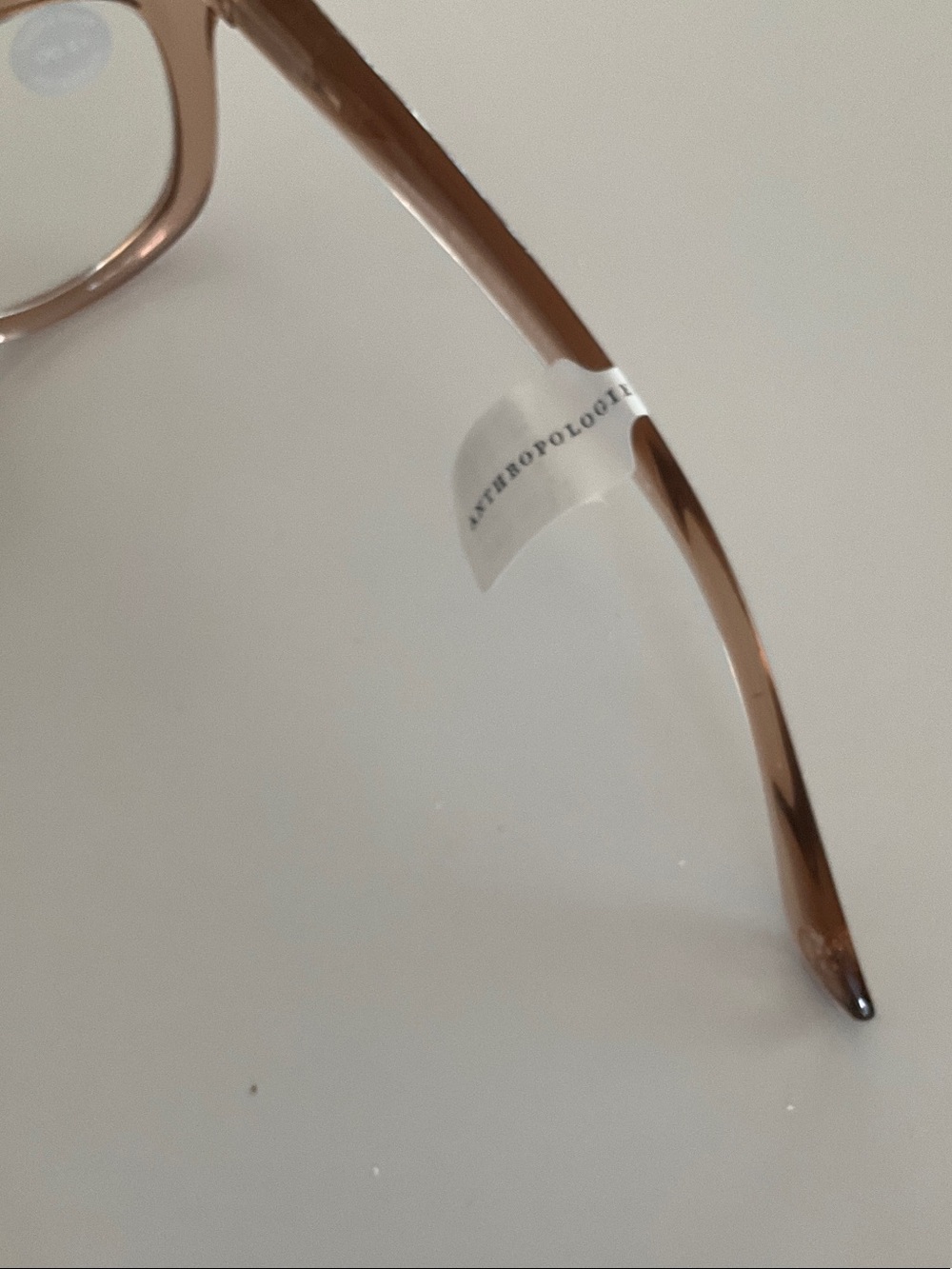 Anthropologie Translucent Light Brown/Taupe Square Glasses - Picture 3 of 4
